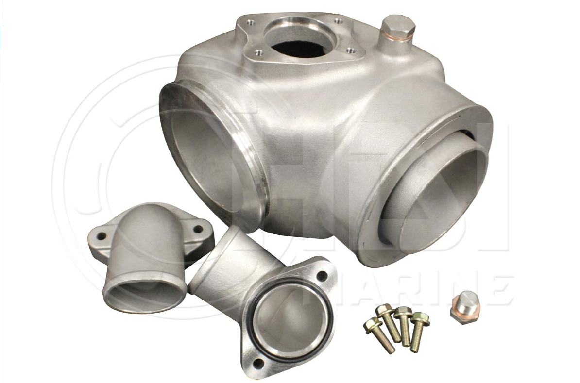 HDI Marine Stainless Steel D4/D6 Exhaust Mixing Elbow Kit suitable for Volvo Penta 22948844 / 21684825